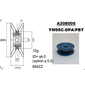 Con lăn vòng bi sứ Yuasa bearing roller guide No. A208005 